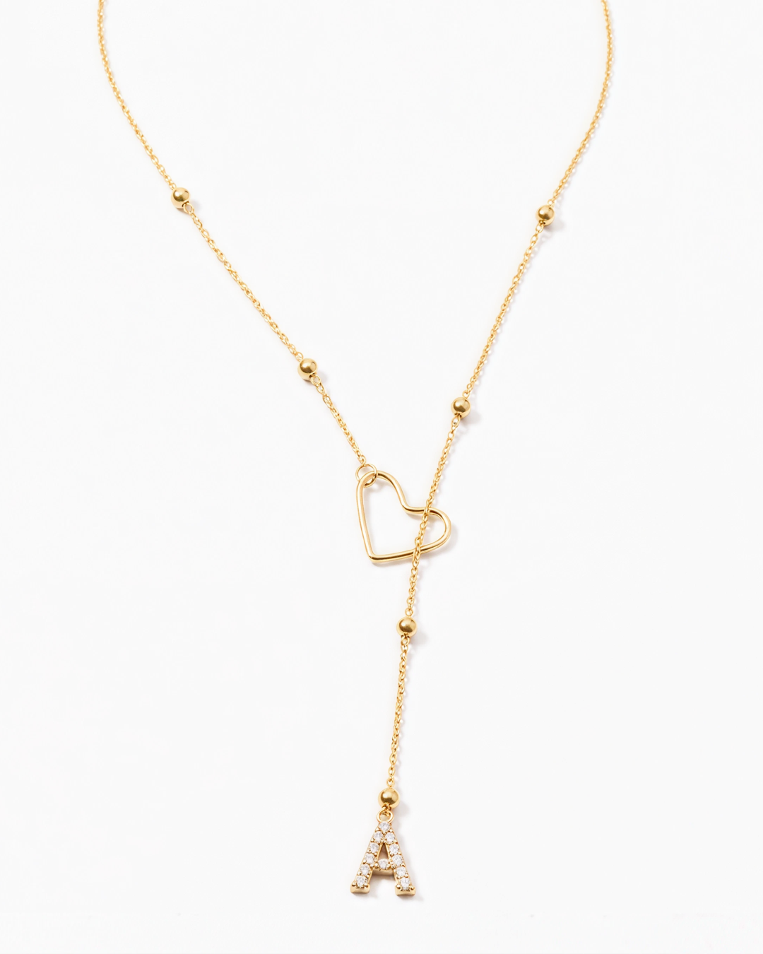 Initial Heart Pendant Necklace