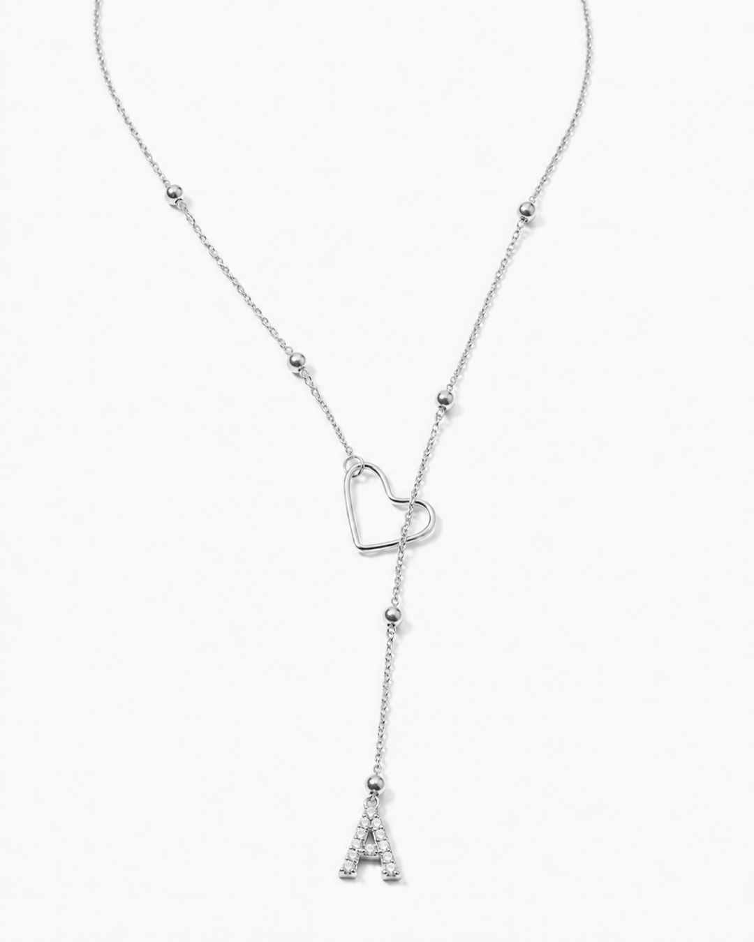 Initial Heart Pendant Necklace