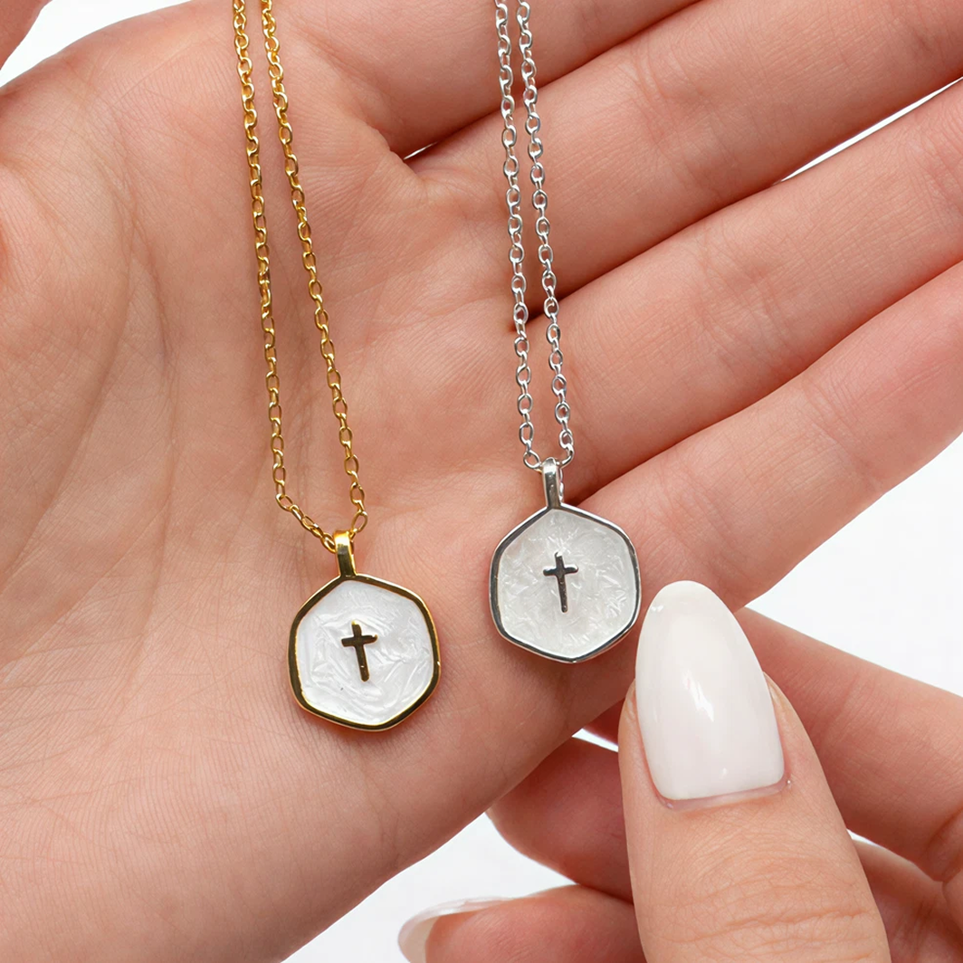 Living Water Cross Necklace