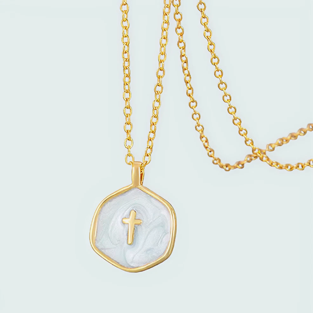 Living Water Cross Necklace